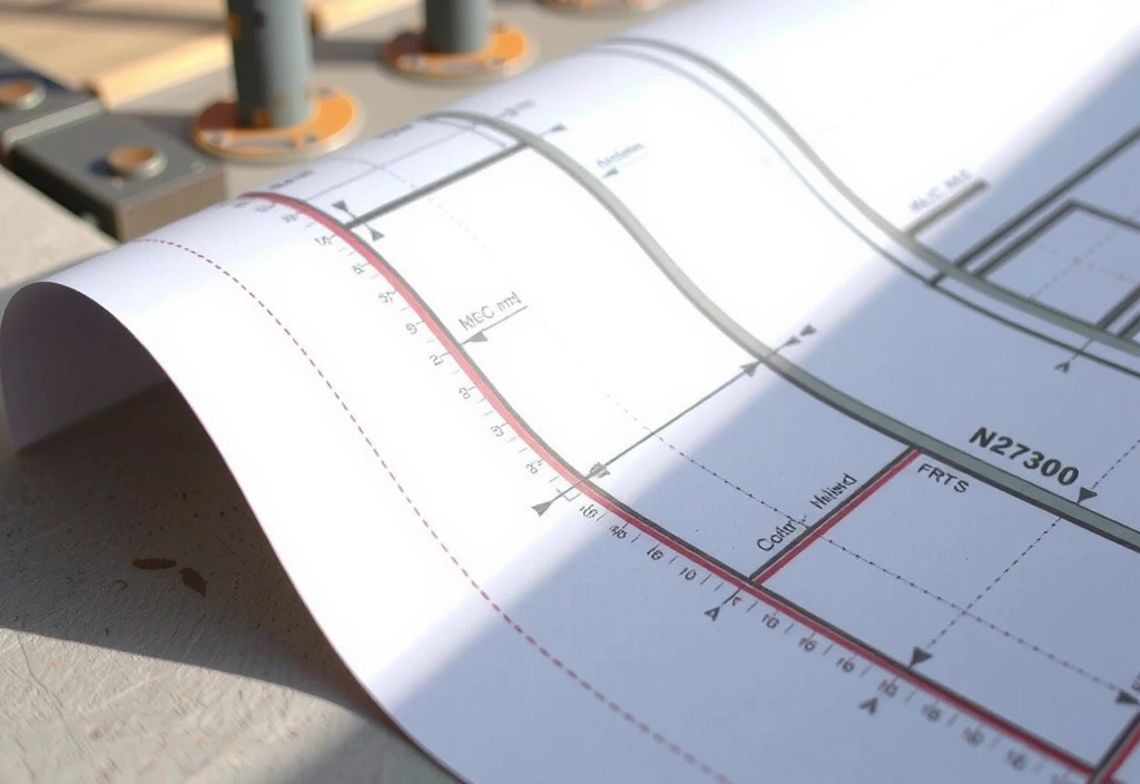 Plano técnico con cuadrícula