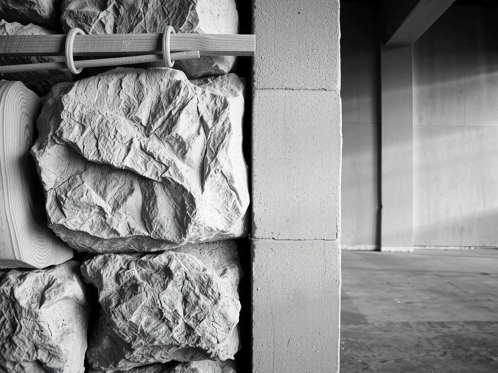 Unión seca madera piedra